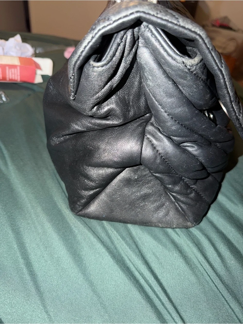 Kurt Geiger Quilted Black Shoulder Bag with Chain Strap and Embellished Clasp